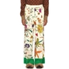 GUCCI GUCCI IVORY SHAMROCK FLORAL PRINT TROUSERS