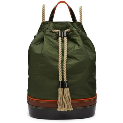 Jw Anderson Colour-block Drawstring Backpack In Green