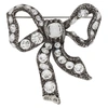 GUCCI GUCCI SILVER BOW CRYSTAL BROOCH