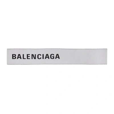 Balenciaga White And Black Large Logo Scarf In 9060whtblk