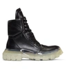 RICK OWENS Black Clear Sole Tractor Dunk Boots