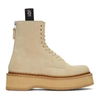 R13 R13 TAN SUEDE SINGLE STACK BOOTS
