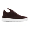 FILLING PIECES BURGUNDY WAXED SUEDE SNEAKERS