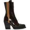 CHLOÉ CHLOE BURGUNDY RYLEE TALL HIKING BOOTS