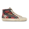 GOLDEN GOOSE GOLDEN GOOSE RED TARTAN SLIDE SNEAKERS