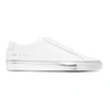 COMMON PROJECTS WHITE & SILVER ACHILLES LOW SNEAKERS