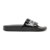 Moschino Black Logo Pool Slides In Nero