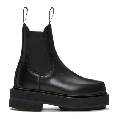 Eytys Ortega Leather Platform Boots In Black