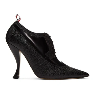 Thom Browne Black Longwing Brogue Curved Heels