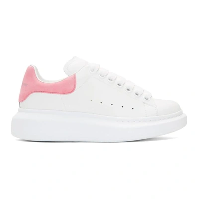 Alexander Mcqueen 白色和粉色搭配大廓形运动鞋 In White Flamingo Pink|bianco