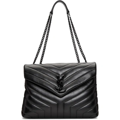 Saint Laurent Monogram Loulou Small Leather Shoulder Bag In Black