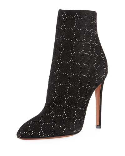 Alaïa Black Suede 110 Studded Booties