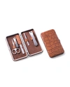 Bey-berk Embossed Leather Manicure Set