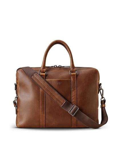 Shinola Men's Navigator Leather Laptop Briefcase In Medium Brown