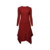 RUMOUR LONDON ALEXA ASYMMETRIC RIBBED WOOL MIDI DRESS IN BURGUNDY