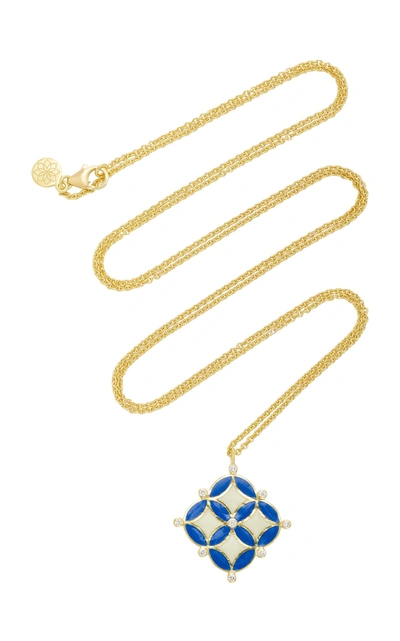 Amrapali Mosaic 18k Gold And Diamond Necklace In Blue