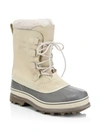 Sorel Men's Caribou Faux Sherpa-lined All Weather Waterproof Duck Boots In Beige