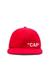 OFF-WHITE OFF-WHITE QUOTE BASEBALL CAP IN RED