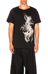 Yohji Yamamoto Naked Woman Print Cotton T Shirt In Abstract,black
