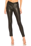 Paige Hoxton Skinny High-rise Leather Jeans In Black