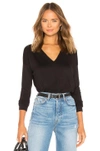 Rag & Bone Hudson Signature Jersey V-neck Tee In Black