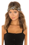 JENNIFER BEHR JENNIFER BEHR MARIN LEOPARD TURBAN IN BROWN.,JEHR-WA13