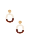 AMBER SCEATS AMBER SCEATS ROCA EARRINGS IN WHITE  BROWN & GOLD,AMBE-WL114