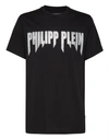 PHILIPP PLEIN T-SHIRT PLATINUM CUT ROUND NECK ROCK PP,A18CMTK2683PJY002N0270