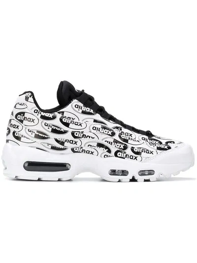 Nike Air Max 95 White Leather Sneaker With Black Print