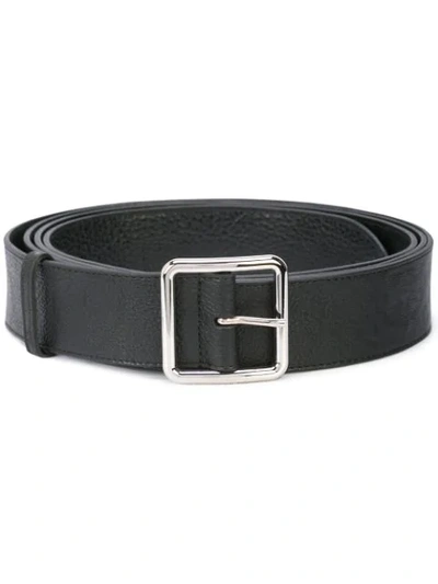 Alexander Mcqueen Long Leather Belt In Black