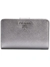 PRADA PRADA FOLDOVER SNAP WALLET - METALLIC