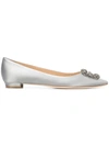 MANOLO BLAHNIK MANOLO BLAHNIK HANGISI BALLERINA PUMPS - GREY