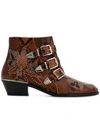 CHLOÉ SUSANNA PYTHON ANKLE BOOTS