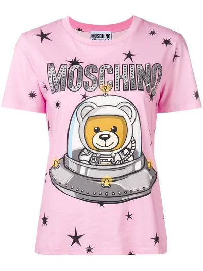 Moschino Teddy Logo Short-sleeve T-shirt In Rosa