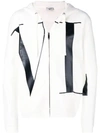 VALENTINO LETTERS PRINT ZIPPED HOODIE