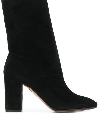 Aquazzura So Boogie 85 Suede Ankle Boots In Black