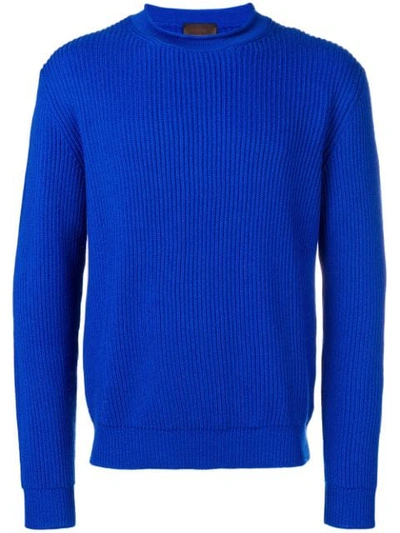 Altea Ribbed Knit Sweater In Blue