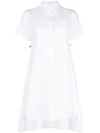 SACAI SACAI SHORTSLEEVED SHIRT DRESS - WHITE