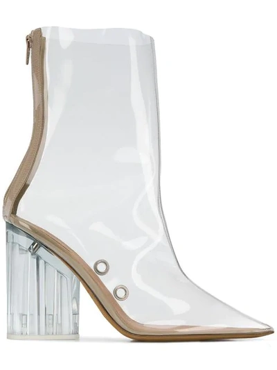 Yeezy Pvc High-heeled Ankle Boots In Clear