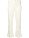 Khaite Vivian Cropped High-rise Bootcut Jeans In White