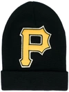 GUCCI GUCCI PITTSBURGH PIRATES PATCH BEANIE - BLACK