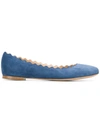 Chloé Chloe Blue Suede Lauren Ballerina Flats