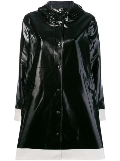 Stutterheim Stockholm Frame Opal Raincoat In Black/white