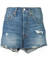 Levi's 501 High Waist Cutoff Denim Shorts In Blue
