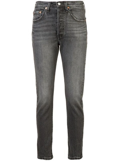 Levi's 501 High-rise Ankle Skinny Jeans In Black