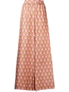 La Doublej Mantis-print Palazzo Trousers In Pink