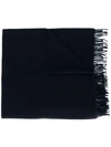 CANADA GOOSE CANADA GOOSE FRINGED SCARF - BLUE