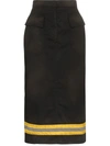 Calvin Klein 205w39nyc High-waist Reflective Stripe Midi Skirt In Black