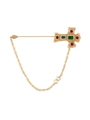 DOLCE & GABBANA DOLCE & GABBANA ENCRUSTED CROSS BROOCH - METALLIC