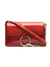 CHLOÉ CHLOÉ RED FAYE SMALL PATENT LEATHER SHOULDER BAG